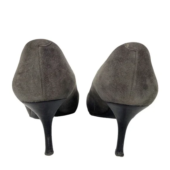 Giuseppe Zanotti High Heel Pump Gray Suede Pointed Toe Womens 40 IT / 10 US - Picture 6 of 14